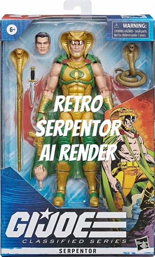 Retro Serpentor AI Render GI Joe Classified Series