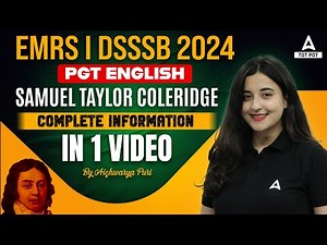EMRS/DSSSB PGT English Literature Classes 2024 | Samuel Taylor Coleridge Of English Literature