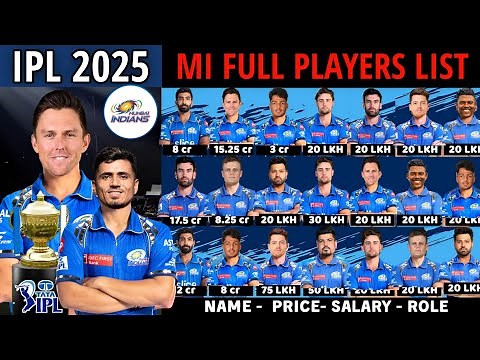 IPL 2025 - Mumbai Indians Final Squad With Price | MI Team 2025 Players List | MI 2025 Squad