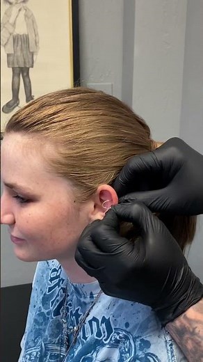 Helix Piercing in action by Jared-Unity Tattoo-Mesa, AZ #piercing
