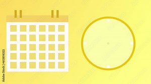 2D FLAT CONCEPT ANIMATION OF HOW FAST TIME GOES, Calender and Clock moving fast animation in 4K UHD. Concept of time travel and multiverse. Important schedules, meetings, trips, managing, etc. Stock Video