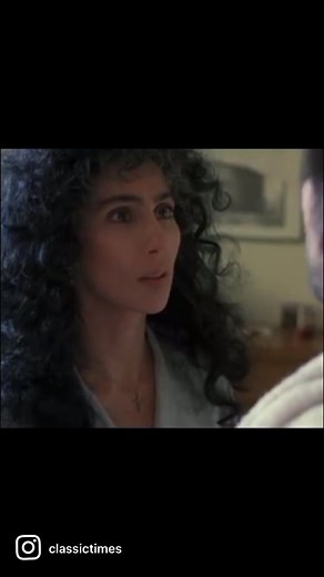 Cher and Nicolas Cage in “Moonstruck.”(1987).#Cher #NicolasCage #Moonstruck #1987 #80s #Retro #Vintage #Slap #Fashion #OldHollywood