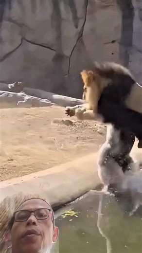 moment turns fear into justice #lion #shotrs #animals #tiger 😱