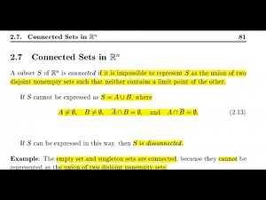 Connected set & Disconnected set with Examples |Topic 47 |MTH631 #vu #finalterm #shortlectures