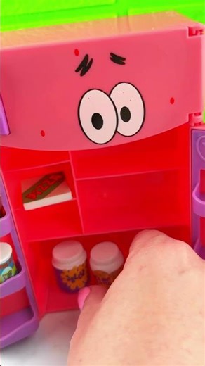SPONGEBOB Patrick Star Mini Fridge Opening Satisfying Video ASMR! 🧽 #shorts #mini #asmr