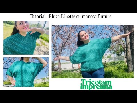 Tutorial Linette knitted blouse with butterfly sleeve