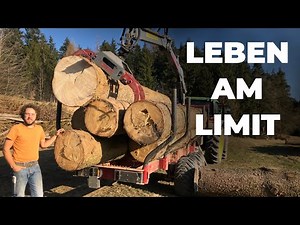 The limits have been reached by the Forest Master logging trailer and John Deere 6120 | Unterrein...