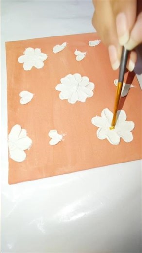 Modern floral pattern painting on canvas #art #trending