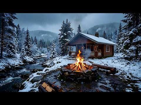🌧️ | Spring Rain Day to Fall Asleep 🌿 | Campfire Nature Sounds 🔥