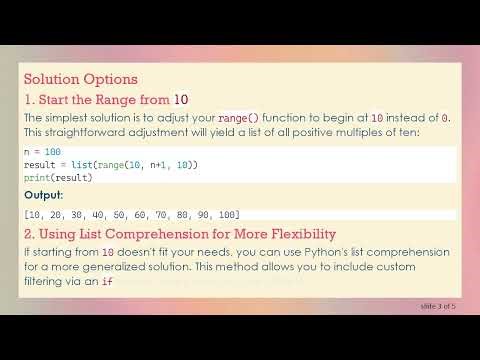 Removing 0 from the Result of Python's range() Function