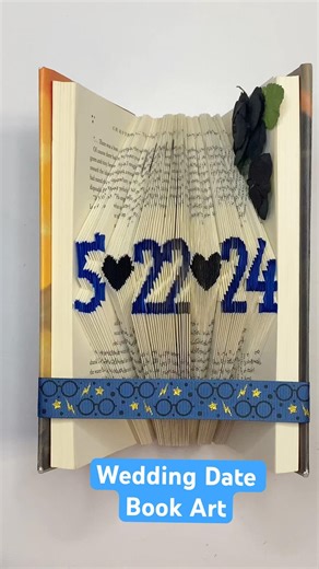 Embossing my logo into anniversary date book art #bookart #anniversary #anniversarygift #weddinggift