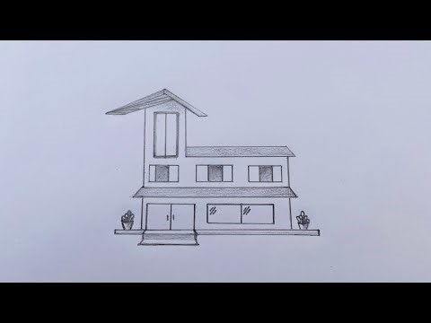 Beautiful House Drawing / How To Draw A Tinny House