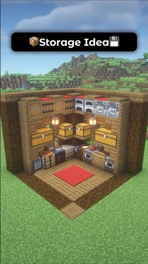 Simple Aesthetic Storage System Design Idea In Minecraft! 📦✨