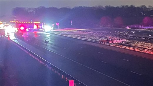 SUV driver dead after crashing into utility truck that caught fire and spilled fuel on I-69 in Noblesville