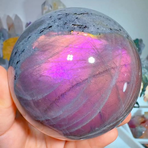 5K views · 478 reactions | 93mm, so so beautiful purple labradorite sphere | Rock's Rock Store | Facebook