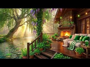 🍀 Cozy St. Patrick’s Morning | Relaxing Soft Piano & Warm Chalet Fireplace