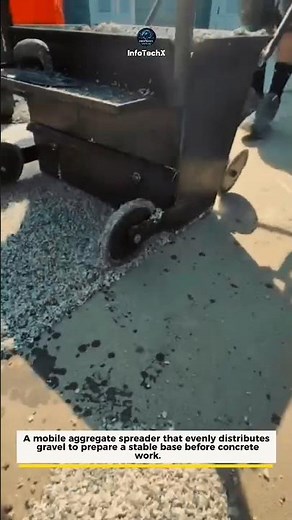 Mobile Gravel Spreader for Concrete Base Work #construction #concrete #tools