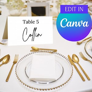 Customizable Wedding Place Card Template | Editable in Canva | DIY Printable Place Cards for Seating | Instant Download - Etsy UK