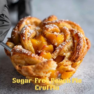 🍑 Sugar-Free Peach Pie Cruffin Buttery, flaky layers filled with juicy peaches and cinnamon—like a croissant met a pie and went sugar-free! 📝 Ingredients Dough: 1½ cups almond flour 3 tbsp coconut flour 1 tbsp allulose 1 tsp baking powder ¼ tsp salt 3 large eggs ¼ cup unsalted butter, melted ¼ cup unsweetened almond milk Filling: 1 cup diced fresh or frozen peaches 2 tbsp allulose ½ tsp cinnamon ½ tsp vanilla extract 1 tsp lemon juice Topping: 1 tbsp melted butter 1 tsp powdered monk fruit ble