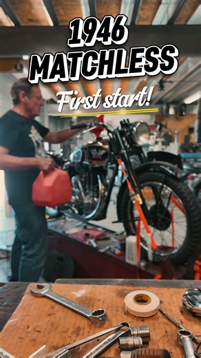 Pops starts the Matchless after a complete rebuild 🔨 #classicbritishspares #matchless #matchlessg80