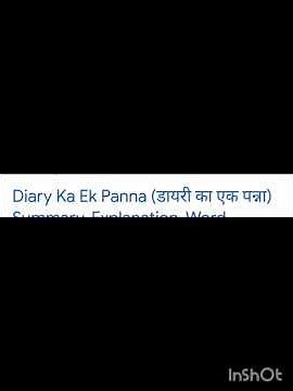 class 10 hindi ch 9 diary ka ek panna