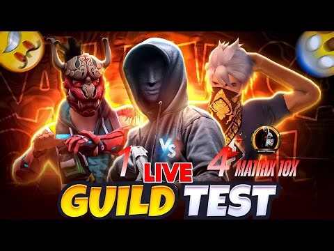 FREE FIRE LIVE STREAM 1 VS 4 GUILD TEST | CUSTOM GIVEAWAY |#gaminglive #freefire
