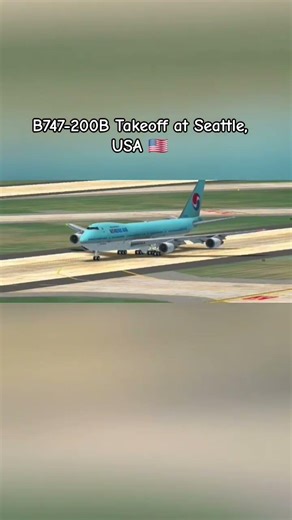 Korea B747 Takeoff at Seattle #rfs #b747 #takeoff #seattle #usa #takeoff #korea #korean #flightsim