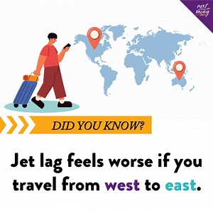 Jet lag often hits harder when traveling from west to east, as our bodies struggle to adjust to shorter days and lost hours of sleep. This rapid shift disrupts our natural rhythms, leaving us feeling disoriented and fatigued. So, the next time you cross times zones remember, the east is a little tougher on those travel-worn souls! ✈️🌍 | Next Vacay
