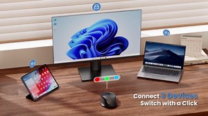 TECKNET 3-Device Wireless Mouse, Rechargeable Dual-Mode (2.4G & BT 5.0), Silent USB-A & Bluetooth Mouse, 6-DPI up to 4800, Wide Compatibility - Black