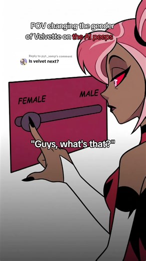 Replying to @pyt._vamp okay here's Velvette (male version) ... in the ai peeps 💕 who's next from Hazbin Hotel?? #valentino #hazbinhotel #velvette #paradoxaai #theaipeeps