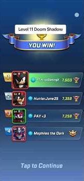 Sonic Forces Mobile - LEVEL 11 Doom Shadow! #sonicforcesspeedbattle #sonicdash #shorts