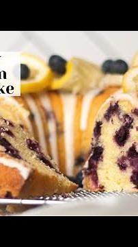 BLUEBERRY AND LEMON POUND CAKE Recipe with Lemon Glaze 🍋
