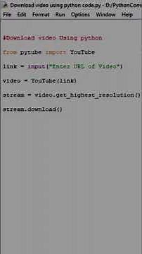 Download YouTube video using python code || Python Community