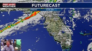 11 reactions · 7 comments | Latest hi-res future radar for line of showers and isolated thunderstorms on Friday forecast to move through the area around sunrise in Manatee and exit our viewing area by 11 a.m. later that day. | ABC7 Sarasota - WWSB | Facebook