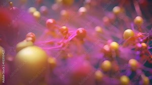 Colorful Illustrative 3D Animation of Neural Network. Concept Deep Learning, Chatbot, Artificial Intelligence, Machine Learning and Large Language Model Visualization