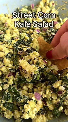 Charred Corn Kale Salad with Cilantro-Maple Dressing
