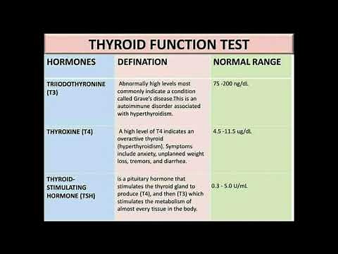 Thyroid Function Test, T3/ T4/ TSH Normal Value, Thyroid Test Normal Range