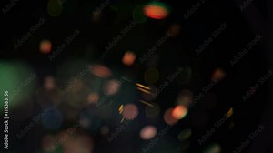 Camera lens flare closeup with laminated reflection on a big front element of superzoom lens. Stock Video