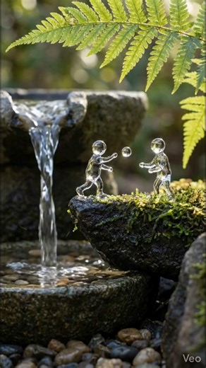 VIAANKART on Instagram: "Playtime at the edge of a tiny abyss 💧🌿⚾ An ultra-realistic cinematic macro video shows two tiny transparent water humanoids standing on a mossy rock ledge, casually playing catch with a small, perfectly spherical water droplet. They laugh and toss the “ball” back and forth, Tags: #WaterHumanoids #MacroCinematic #UE5Visuals #ScaleIllusion #LiquidPhysics #NatureFantasy #UltraRealistic #VFXReels #ᴇxᴘʟᴏʀᴇᴘᴀɢᴇ #AIVideo #ViralReels #TrendingReels #ExploreReels"