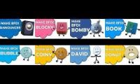 Mix of 8 videos from youtube : How To Make BFDI Characters Part 1