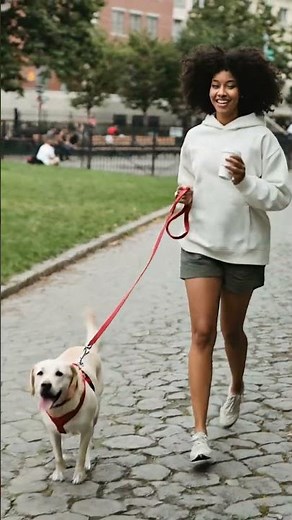 Girl Walking Her Dog | Cute Dog Walk Moment | Trending Pet Video