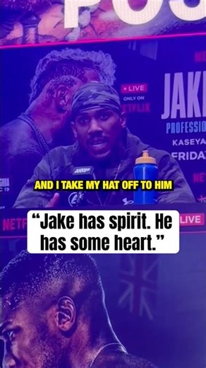 Anthony Joshua gives Jake Paul his respect 🤝