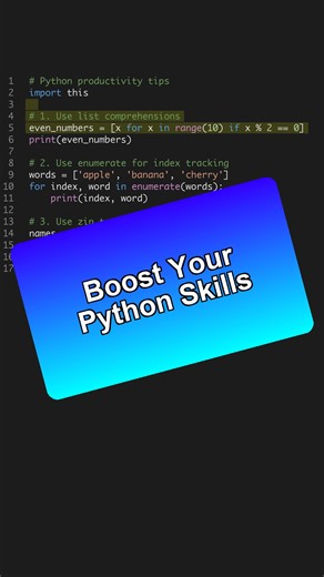 Boost your Python skills with these quick productivity tips! Perfect for beginners.