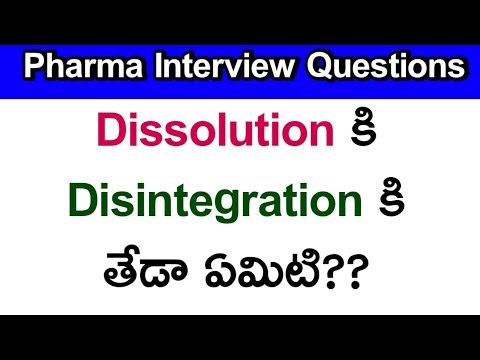 What is the difference between Dissolution and Disintegration in explained Telugu/#manapharma