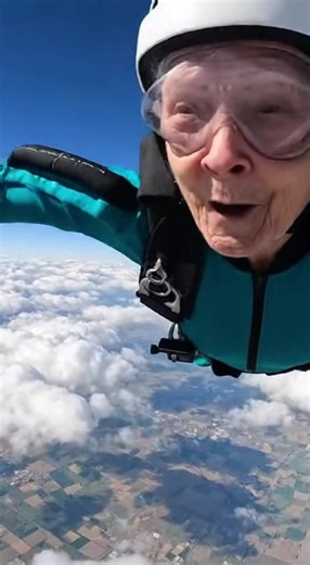 Badass Grandma chugs a beer in celebration of her 100th solo skydive. | BoomerBait