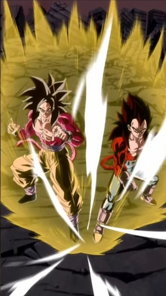 LR INT SSJ4 Vegeta + SSJ4 Goku Exchange Animation