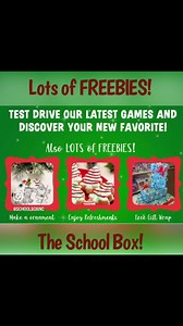 Join us today for GAME DAY! Come test drive your favorite games! Enjoy refreshments, making an ornament and so much more! Hope to see you today for some FUN! Locations in comments! | The School Box, Inc.