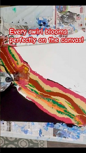 Blooming Waves | Dutch Pour Art That Flows Like Magic #shorts #AcrylicPour #SherifaArtGallery