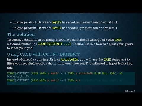 Mastering COUNT DISTINCT in MySQL: Counting Unique Product IDs with Conditions