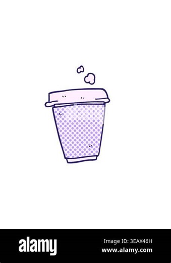 horizontally vibrating animation of cartoon doodle coffee cup Stock Video Footage - Alamy